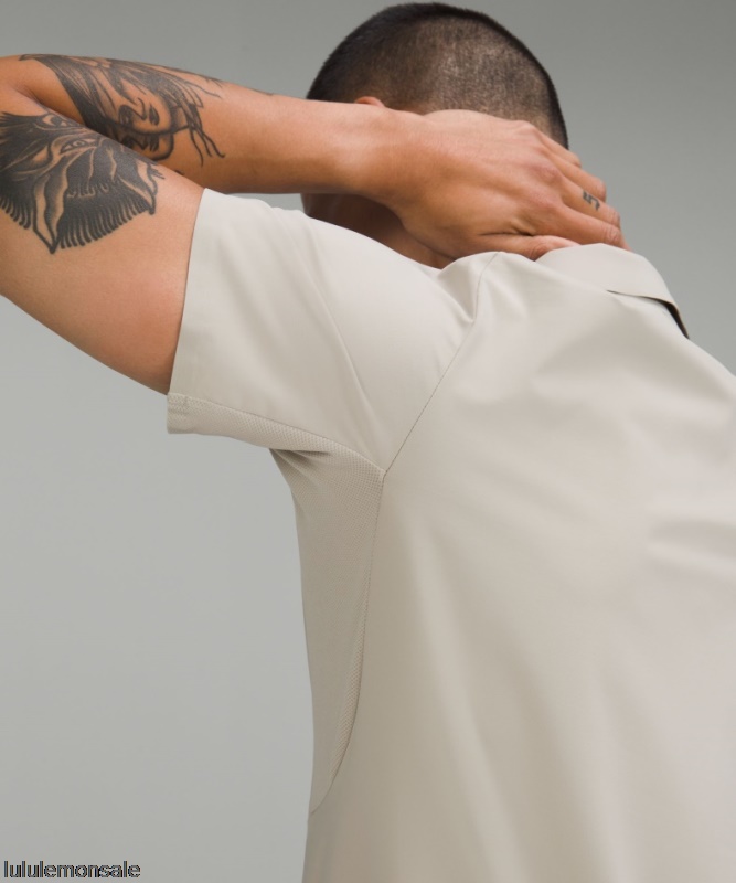 Lululemon Verkauf DELULU756 | Luxtreme Poloshirt Mit Reißverschluss Rohleinen